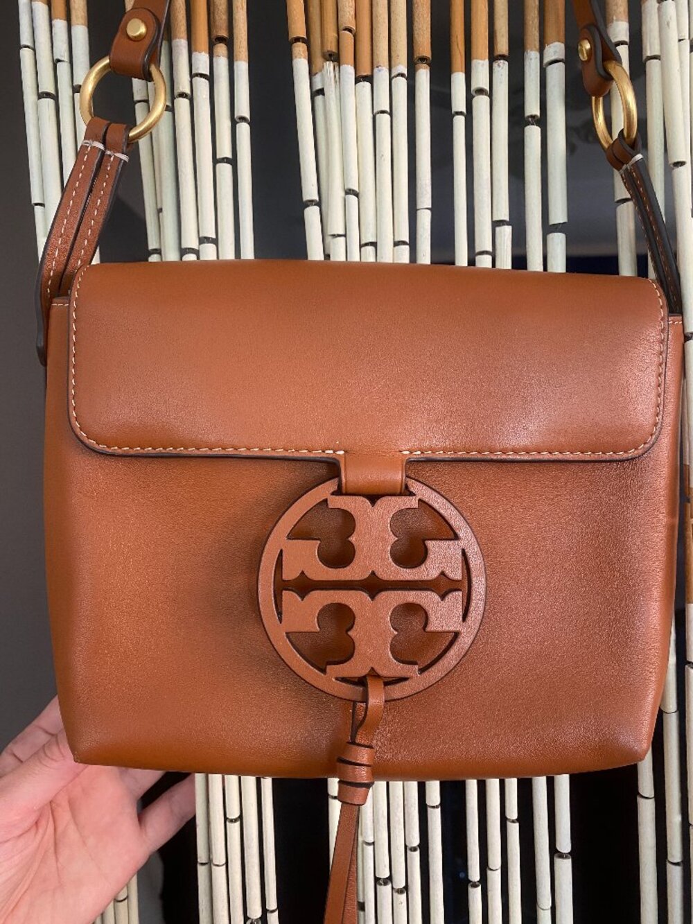 Tory Burch Cognac Leather Shoulder Bag